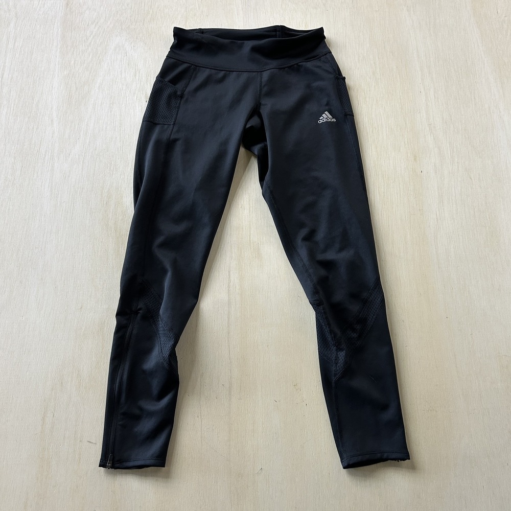 Adidas Leggings Womens Medium Black AEROREADY Ankle Zip Pockets Yoga Pants Gym
